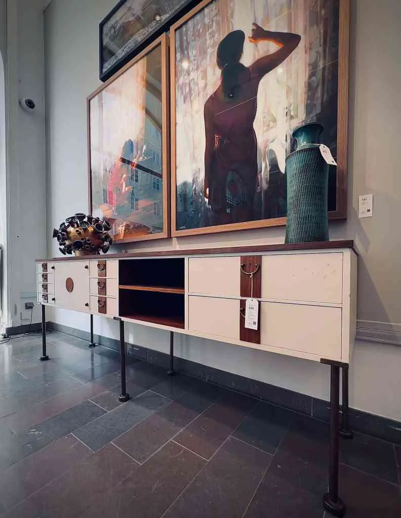 Sideboard by Josef Frank, model 2137, seen at showroom for auction house Stockholms Auktionsverk
