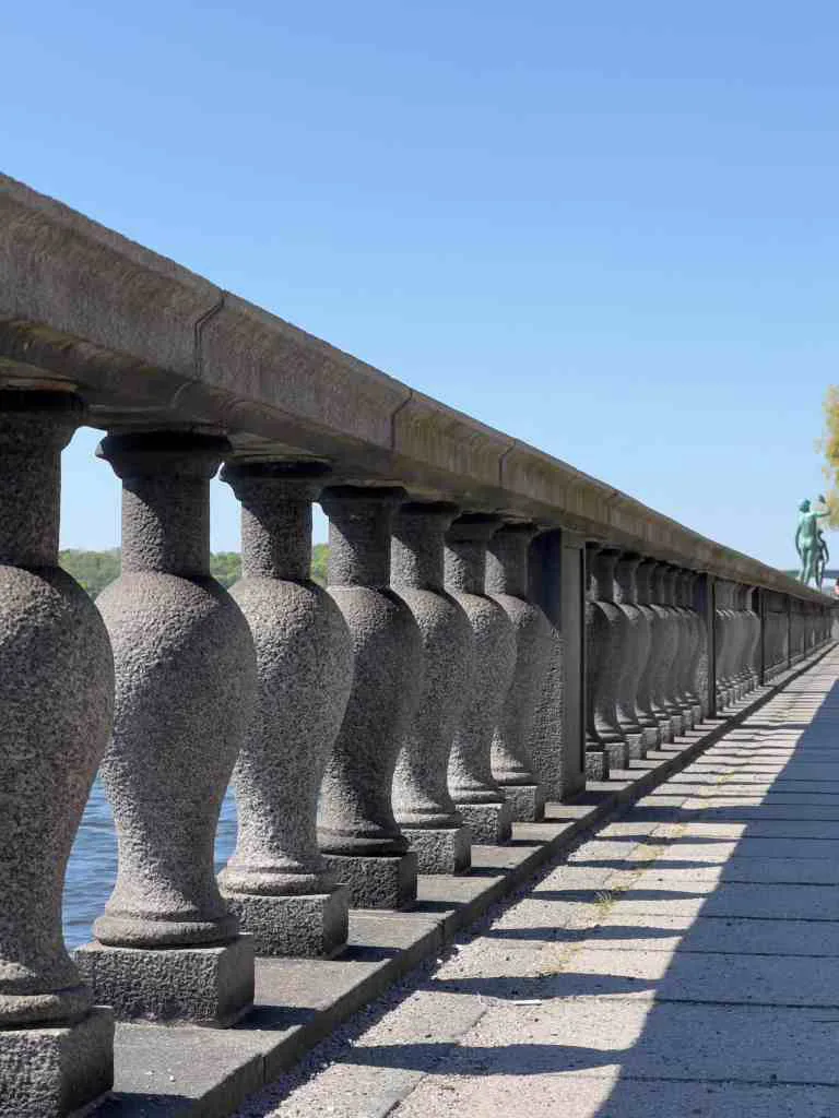 Fence over waterfront by Stockholm City Hall