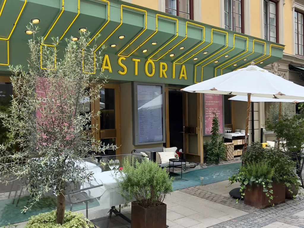 Brasserie Astoria dining Swedish Grace